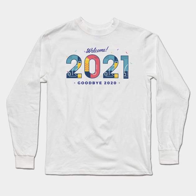 welcome 2021 goodbye 2020 Long Sleeve T-Shirt by Vanilla Susu